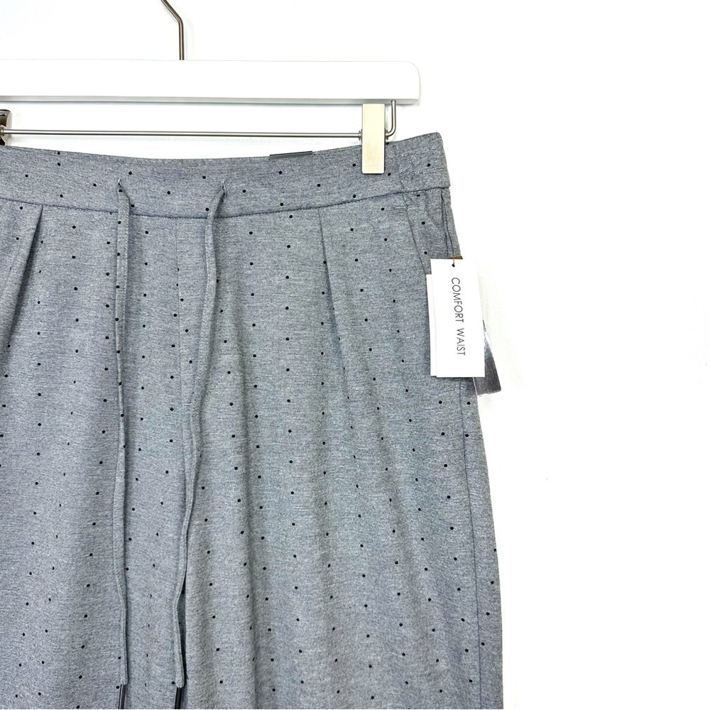 Amanda + Chelsea Grey/Black Polkadot Drawstring Pants With Pockets Sz 12 NEW - Picture 3 of 10